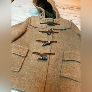 Vintage, Gloverall Tan Toggle Coat with Hood